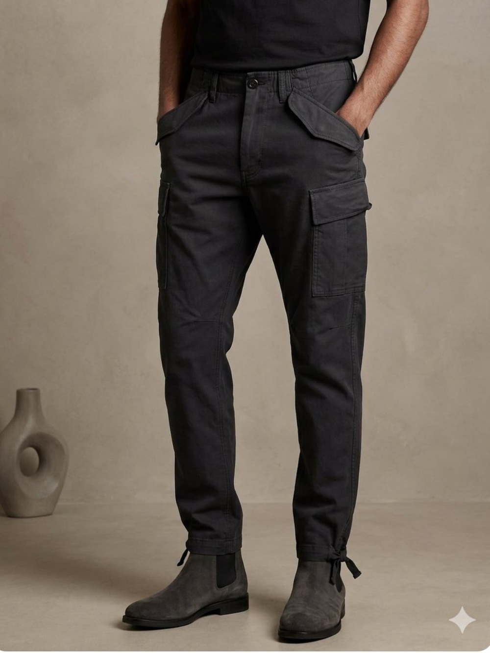 Buck Mason black stone twill dessert cargo pants size 30x31 new men’s